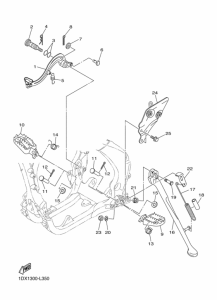 WR450F Support & repose pied