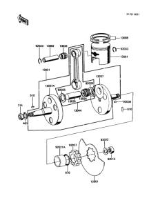 KE100 Crankshaft / piston