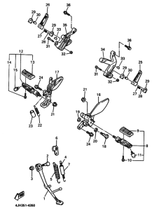 YZF600R YZF600RP Support & repose pied