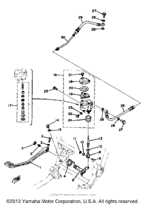 XS1100F Brake pedal - rear master cylinder