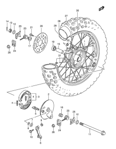 TS125 Rear wheel complete assy