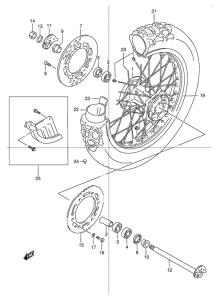 DR250 Rear wheel complete assy