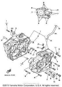 XT250LC Картер двигателя