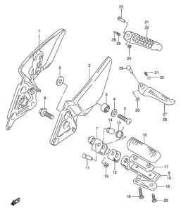 GSF600 Подножки