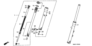 VT1100C2 Вилка передней оси
