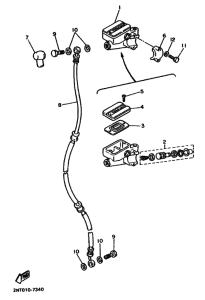 XV535 XV535W Передний тормозной цилиндр