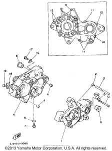 YZ125E Картер двигателя