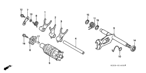 XR250R Барабан переключения передач