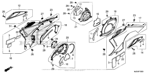 NC700J (DCT) Engine Cover + Side Panel