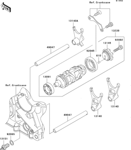 ZR1000 Валы и вилки переключения передач