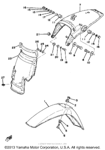 XT500D Front fender - rear fender
