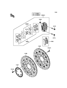 ZX1000 Передний тормоз