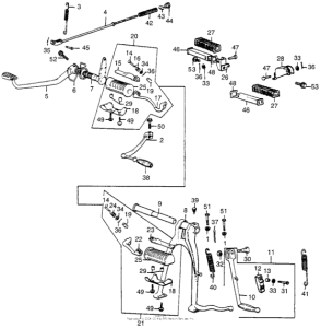 CL360 Brake pedal + stand + step