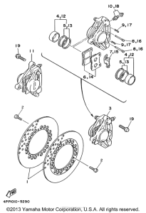 XV1100SH Передний суппорт