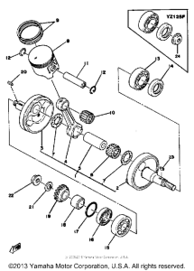 YZ125E Коленвал,поршни