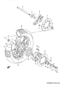 DR650 Rear wheel complete assy