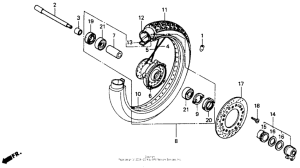VT600C Переднее колесо
