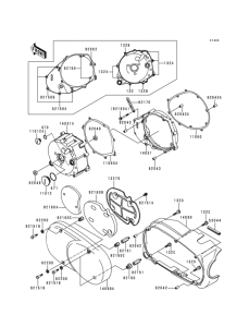 VN1500 Левая крышка двигателя