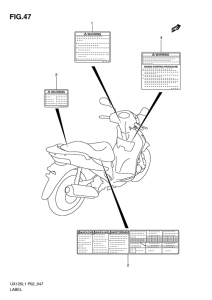 UX125 Label parking brake