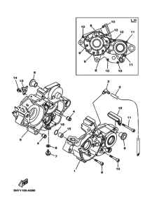 YZ125 YZ125R Картер двигателя