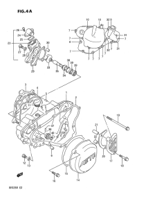 RM125 Crankcase cover- water pump