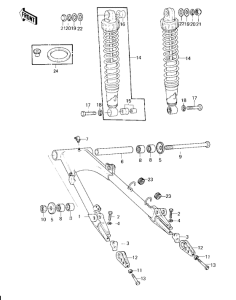 KZ1000 Swing arm / shock absorbers