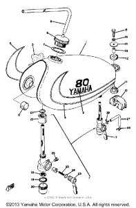 YZ80B Топливный бак