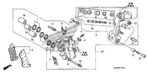 VFR800 Передний тормозной суппорт левый
