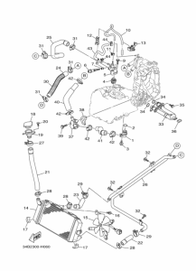 YP400 Radiator & hose