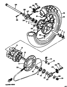 XTZ750 XTZ750A Rear wheel complete assy
