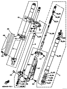 YZ80 YZ80G Вилка передней оси