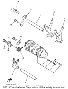 FZR600REC Shift cam - fork