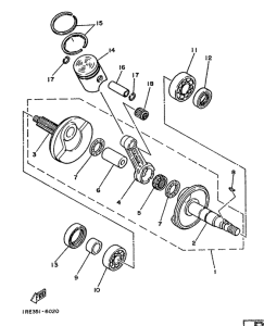 DT50MX Коленчатый вал и поршни