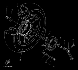 YP125E YP125R Rear wheel complete assy