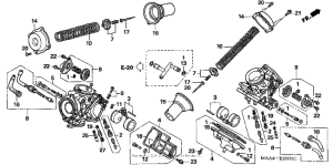 VT1100C Компоненты карбюратора