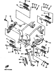 XJ600S XJ600SG Support & repose pied