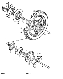 GS550 Rear wheel complete assy