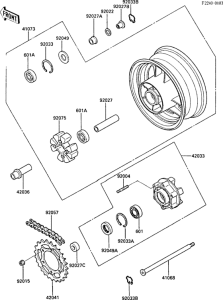 ZX1000 Задняя ступица колеса
