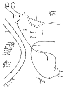 TS50 Handlebar - control cable