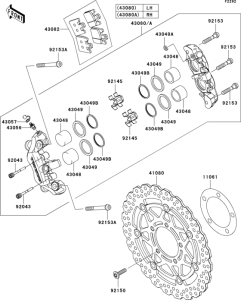 ZX600 Передний тормоз