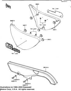 KZ1100 Крышка боковая / защита цепи