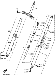 SRX600 Front fork assy(ur silv