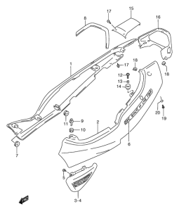 GSF1200S (ABS) Обтекатель задний
