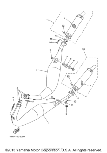 TZ250M Выхлопная система