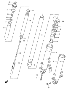 GSX-R600 Передняя вилка