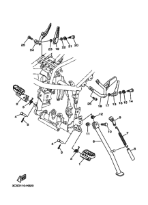 XT250 XT250Z Support & repose pied