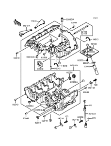 ZX400 Картер двигателя