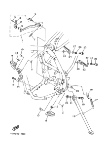 TT250R Support. repose-pied
