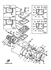TDM850 Crankcase cover ass`y  (v