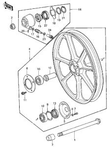 KZ250 Front wheel / hub
